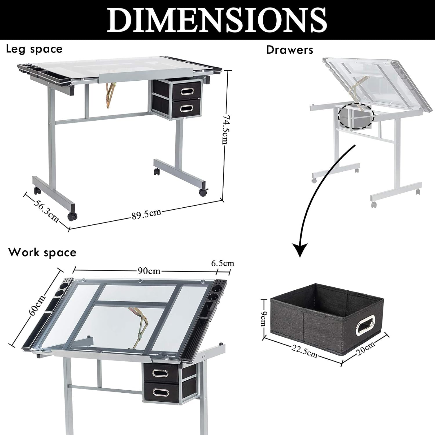 Display4top Tiltable Tabletop Drawing Board Table Art Craft Drafting
