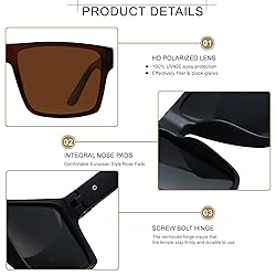 LYZOIT Square Sunglasses for Men Women Polarized