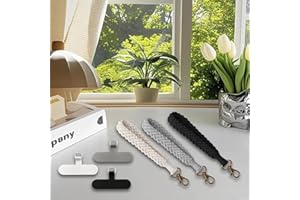 3Pcs Wrist Strap Lanyard, Wrist Strap for Phones Case Boho Macrame Phone Lanyard Wrists, Black, White and Grey Cell Phone Wri