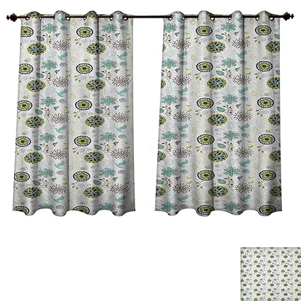 Amazon Com Floral Blackout Thermal Backed Curtains For Living