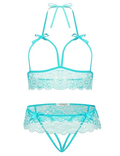 UNibelle Damen Lingerie Babydoll Body Reizwäsche Nachtwäsche Dessous Set Neckholder Mit G-String