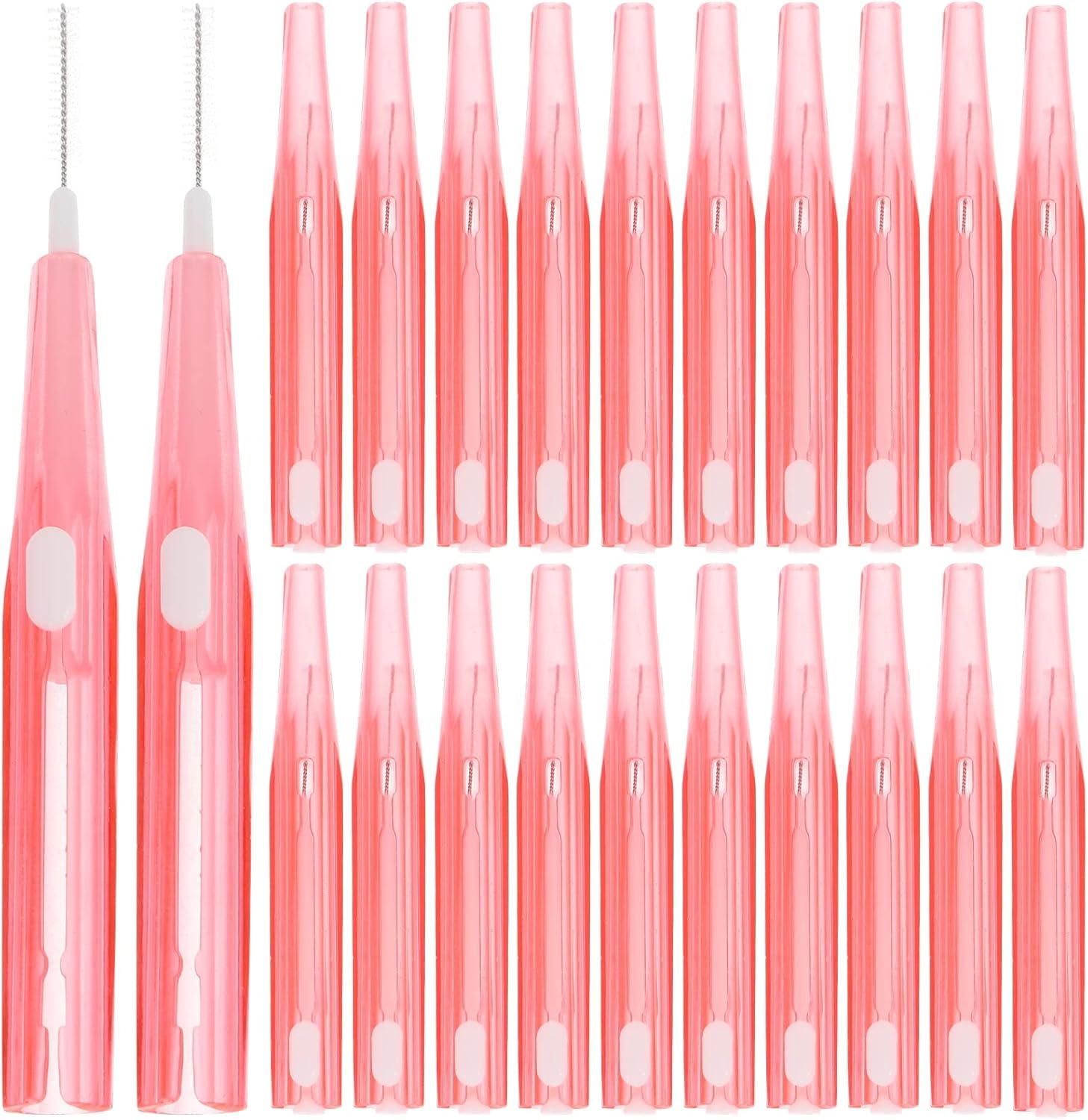 HEALLILY 30Pcs Interdental Brush Tooth Cleaner Toothpick Flossing Head Between Teeth Brush Interdental Brush Dental Flosser Tooth Cleaning Tool Pink