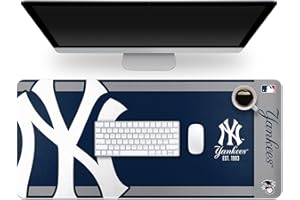 FOCO MLB Official Established Primary Logo Wordmark Home Office Desk Pad Mouse Pad Mat 35" x 16" (New York Yankees, New York Yankees)