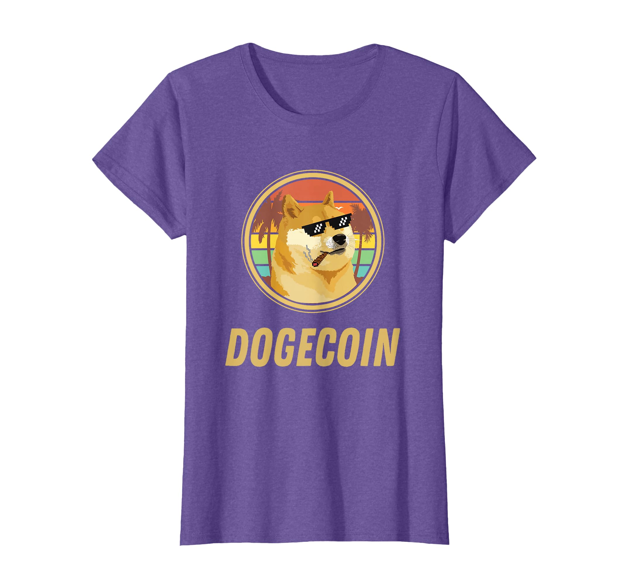 Dogecoin Gangsta Vintage Crypto Currency Coins Shiba Inu T-Shirt