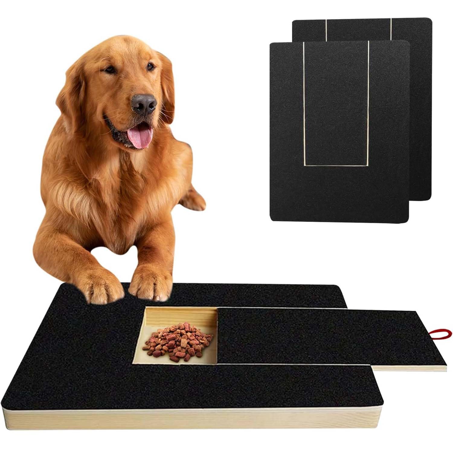 Duscdesp Dog Nail Scratchboard with Snack Box,Dog Scratch Board for Nails with 2 Replacement Sheets of Sandpaper,Alternative Scratching Pad Dog Nail Clippers Grinders for Pets Nail Care