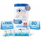 SONO Disinfecting Wipes - Alcohol-Free, No Bleach, Medical-Grade I Multi-Surface Cleaning for Home, School, Office, Hospital, Gym I Gentle on Electronic Devices I Everyday Use I 80 CT