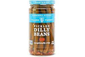Tillen Farms Veggies, Pickled Crispy Dilly Beans, Hot and Spicy, 12 Ounce (Pack of 4) by Tillen Farms