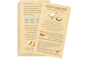 KIUKIUO 240 Pcs Fresh Farm Eggs Handling Instructions 2 x 3.5 Inches Eggs Design Business Card Egg Stamps for Fresh Eggs Cards Label for Eggs Cartoons Accessories (rectangle)