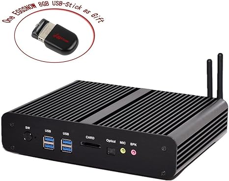 Eggsnow Fanless Core I7 Mini Pc Desktop Pc With Intel Core I7 5500u 2 4ghz 8gb Ram 128gb Ssd 1tb Hdd 300 Megabyte Wifi Amazon Co Uk Computers Accessories