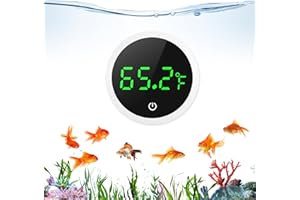LOFICOPER Aquarium Thermometer, Digital Fish Tank Thermometer, Stick-on Reptile Thermometer with LED Touch Screen, Battery, for Fish, Aquatic Pets, Axolotl, Turtle, ℉