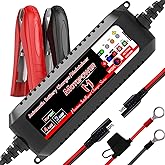 MOTOPOWER MP00207 6V / 12V 4AMP Fully Automatic Smart Battery Charger Maintainer Rescure for All Types Lead Acid Batteries of