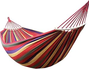WENQITZTZ Tree Hammocks for Outside, Portable Rainbow Hammocks, 2-Person Cotton Hammock Bed, Mexicanas/Brazilian Type, Hammocks for Trees, Hammocks for Outside, Double Hammock