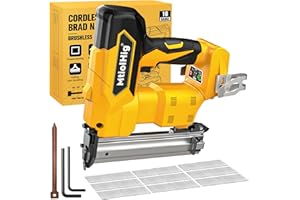 MTIOLHIG Cordless 18GA Brad Nailer for Dewalt 20V Max, 18 Gauge Nail Gun with 1000 Nials for Wood Carpentry, Brushless, 2 Mode, 5/8 to 1-1/4 Inch, Tool Only