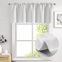 Vangao White Valances for Windows 16 Inch Valance