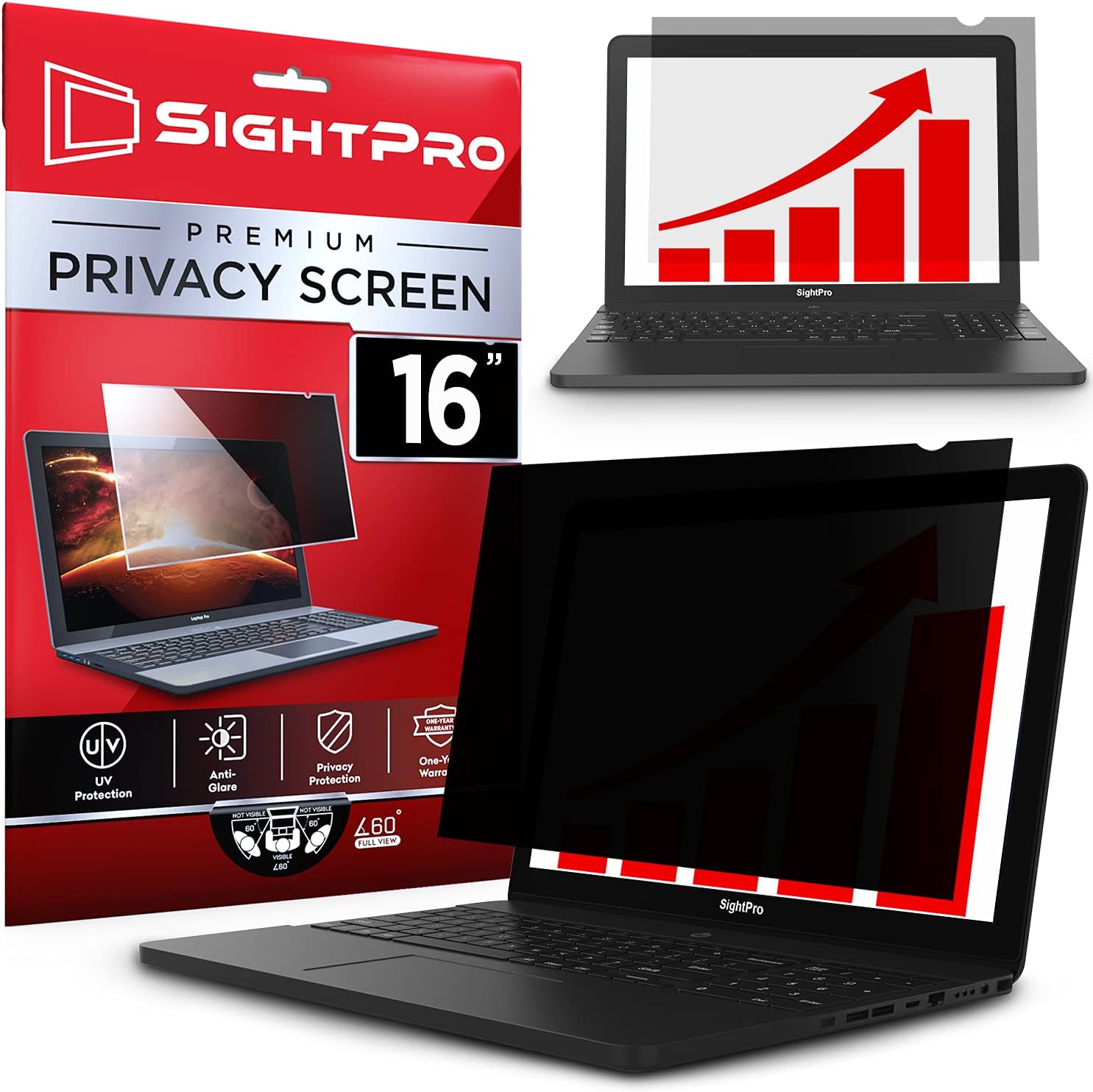 SightPro 16 Inch Laptop Privacy Screen Filter for 16:9 Widescreen Display - Computer Monitor Privacy and Anti-Glare Protector
