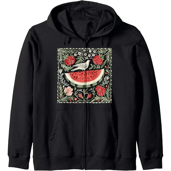 Free Palestine Watermelon Floral Dove Long Sleeve - Made In Canada Hoodie & T-Shirt