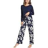 GYS Women's Pajama Sets Long Sleeve Sleepwear Comfy 2 Piece Ladies Pj Sleep Set, Viscose Made from Bamboo