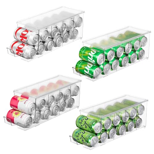 Sorbus Soda Can Organizer For Refrigerator Can Holder With Lid For Fridge, Pantr