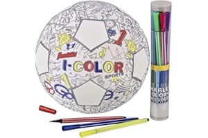 Franklin Sports iColor Kids Mini Football or Soccer Ball- Custom Color Youth Junior Ball with Markers Included - Design Your Own Football or Soccer Ball for Kids + Toddlers
