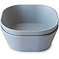 mushie Square Dinnerware Bowls for Kids | Made in Denmark, Set of 2 (Cloud)