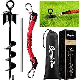 Snagle Paw Dog Tie Out Stake with Lock-Cap,Heavy Duty Dog Stakes for Outside/Yard/Camping with Shock Absorbing Bungee Tether,360&deg;Swivel Rust Proof Ground Anchor for Dog Cable,Leash,Chain,up to 360 Lbs