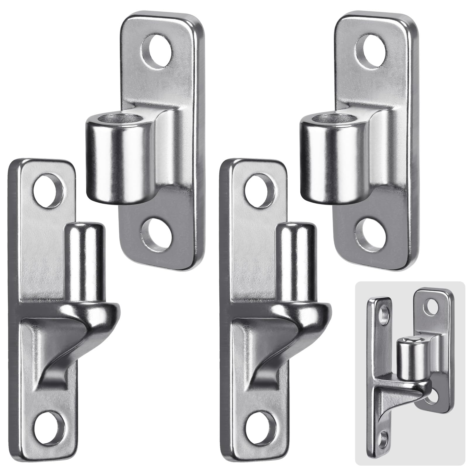 Insaga Gate Hinge, 2pcs Heavy Duty Hook on Plate (116 x 25mm) 16mm Pin Hanger with Eye Hinge (100 x 35mm) Metal Garden Gate Hardware for Farm Gate/Field Gate/Wooden Fence Hook and Band Hinge