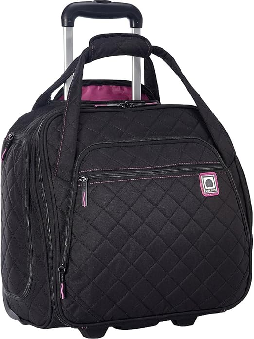 Delsey Quilted Rolling UnderSeat Tote (Black) Amazon.co.uk Luggage