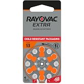 Rayovac Extra Size 13 Hearing Aid Batteries, Long-Lasting Power, Zinc-Air, Mercury Free, 1.45V, Improved Child-Resistant Packaging, Recyclable, 60 Count (10 Packs of 6)