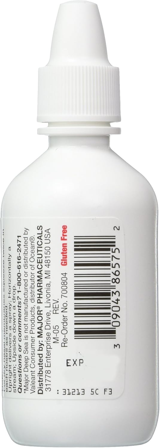 Major Pharmaceuticals Deep Sea Saline Generic for Ocean Nasal Moisturizing Spray, 1.5 Ounce: Health & Personal Care