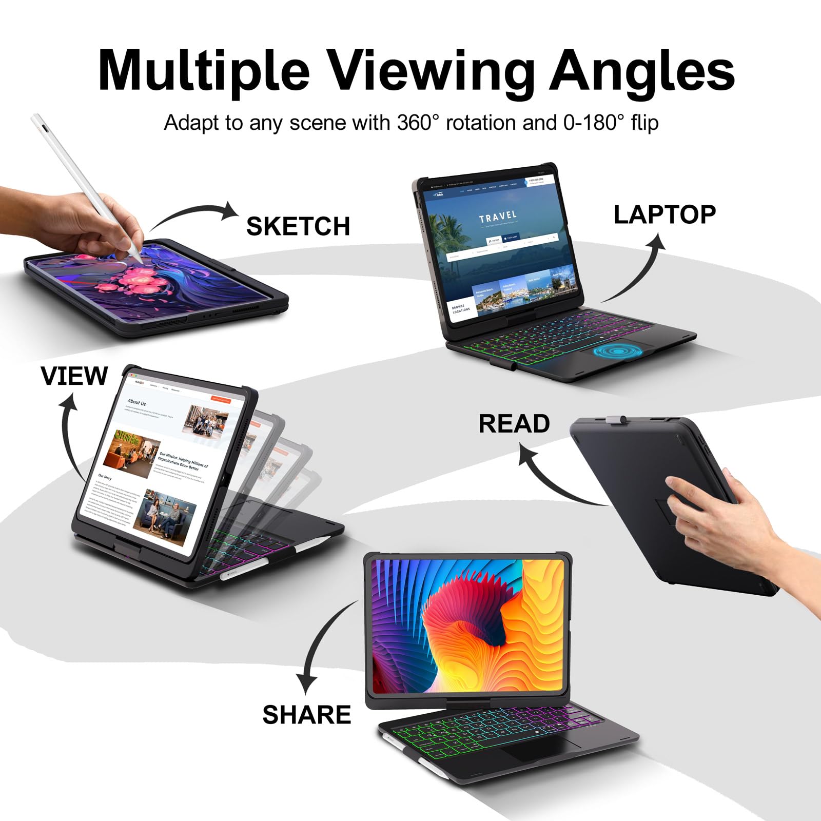 Baisla iPad 10th Generation Case with Keyboard 10.9