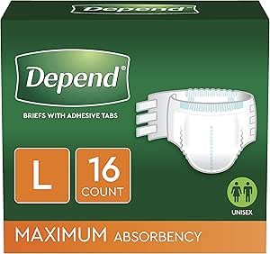 Depend Protection with Tabs, [Large], Maximum Absorbency, 16-Count Package