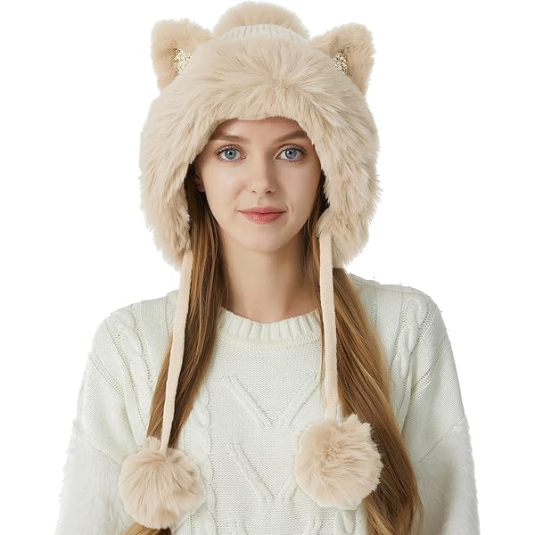 ZLYC Women Winter Knitted Earflap Beanie Hat Soft Warm Ski Skully