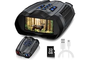 Night Vision Goggles 4K Binoculars with Camera, WARMTUYO 9 Gear Night Vision Goggles Military Tactical 10X Digital Zoom, 4000mAh Battery Nightvision