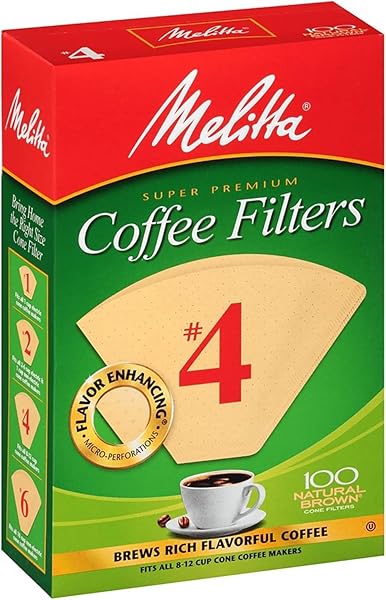 MELITTA SUPER PREMIUM NO. 4 COFFEE PAPER FILTER, 100 COUNT (PACK OF 1), BROWN