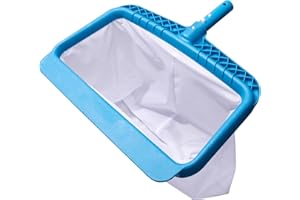 Professional Pool Bottom Skimmer Net for Cleaning Pollen Bugs, Ultra Fine Mesh Leaf Rake with Sturdy Plastic Frame