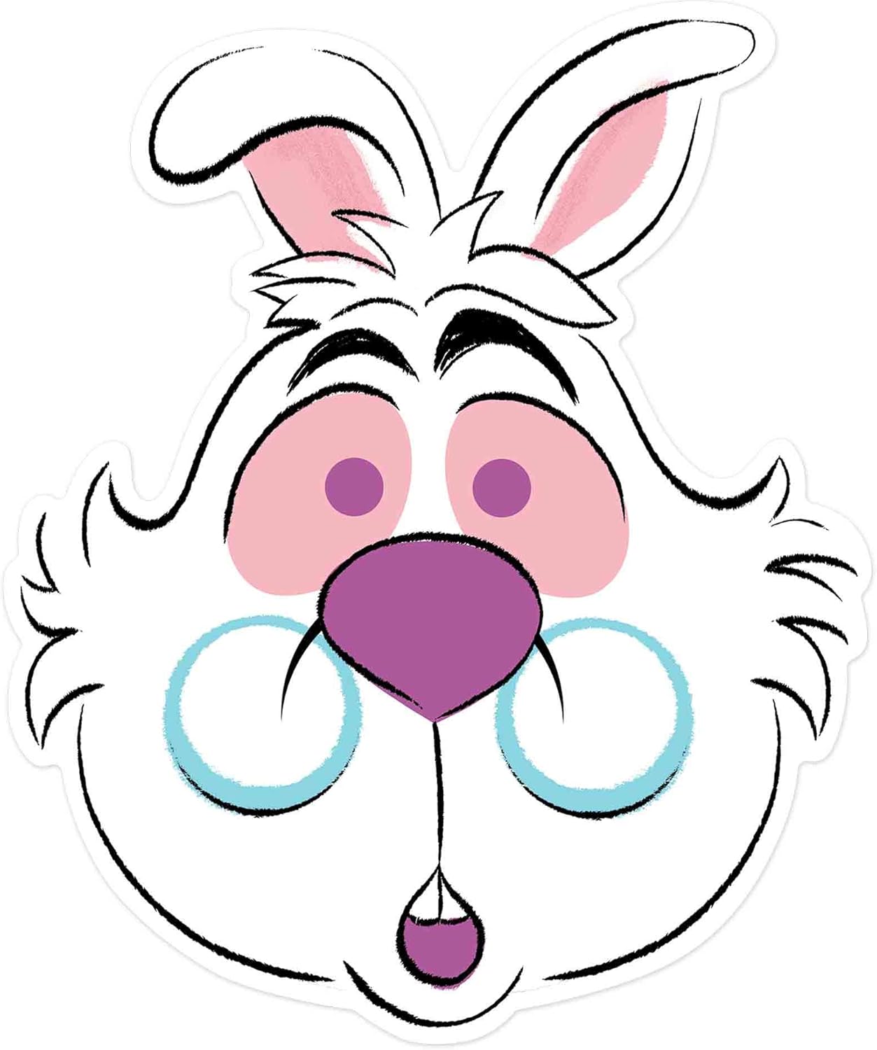 STAR CUTOUTS Ltd White Rabbit Single Face Mask