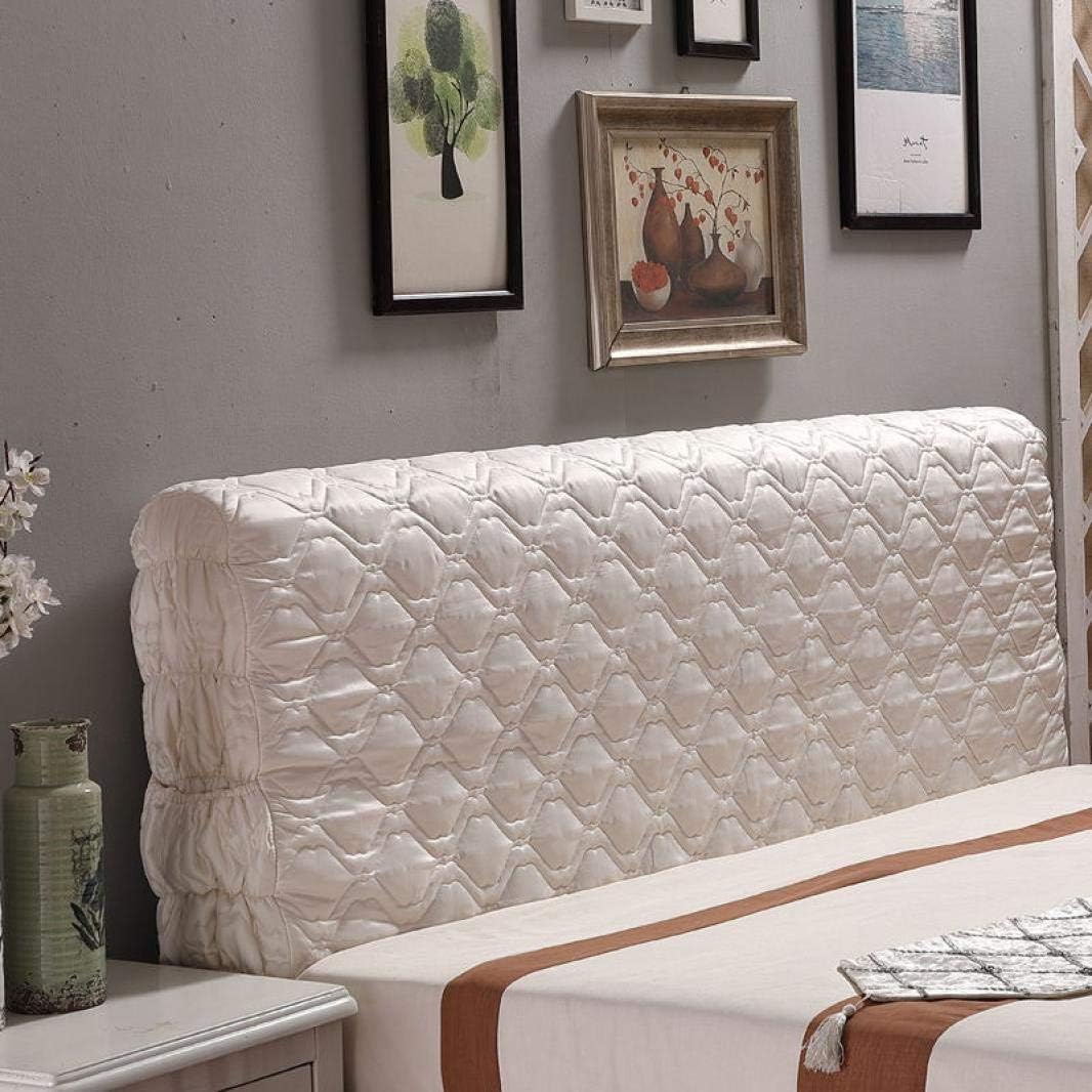 Europe Quilted Beige Headboard Cover Thick Soft Bed Headboard Protector for Full Queen King Size Leather Wooden Bed