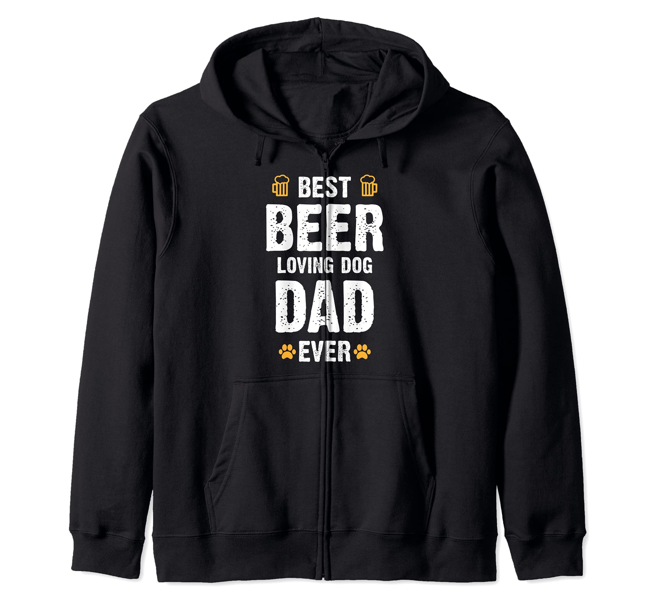 Best Beer Loving Dog Dad Zip Hoodie