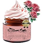 EAP ACRES Rose-infused 100% Grass-Fed Whipped Tallow Balm-Organic Raw Manuka Honey & Organic Jojoba Oil, Rosehip Oil, Face and Body Moisturizer for Dry, Sensitive Skin, Eczema (Honey Rose)