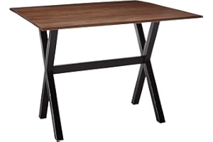 Nathan James Kalos Solid Wood Drop Leaf Folding Kitchen Farmhouse Room or Space Saving Console Desk, Rustic, Dining Table, Walnut/Black