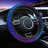 Starry Night Galaxy Steering Wheel Cover Universal 15 Inch, Non Slip Durable Auto Car Accessories