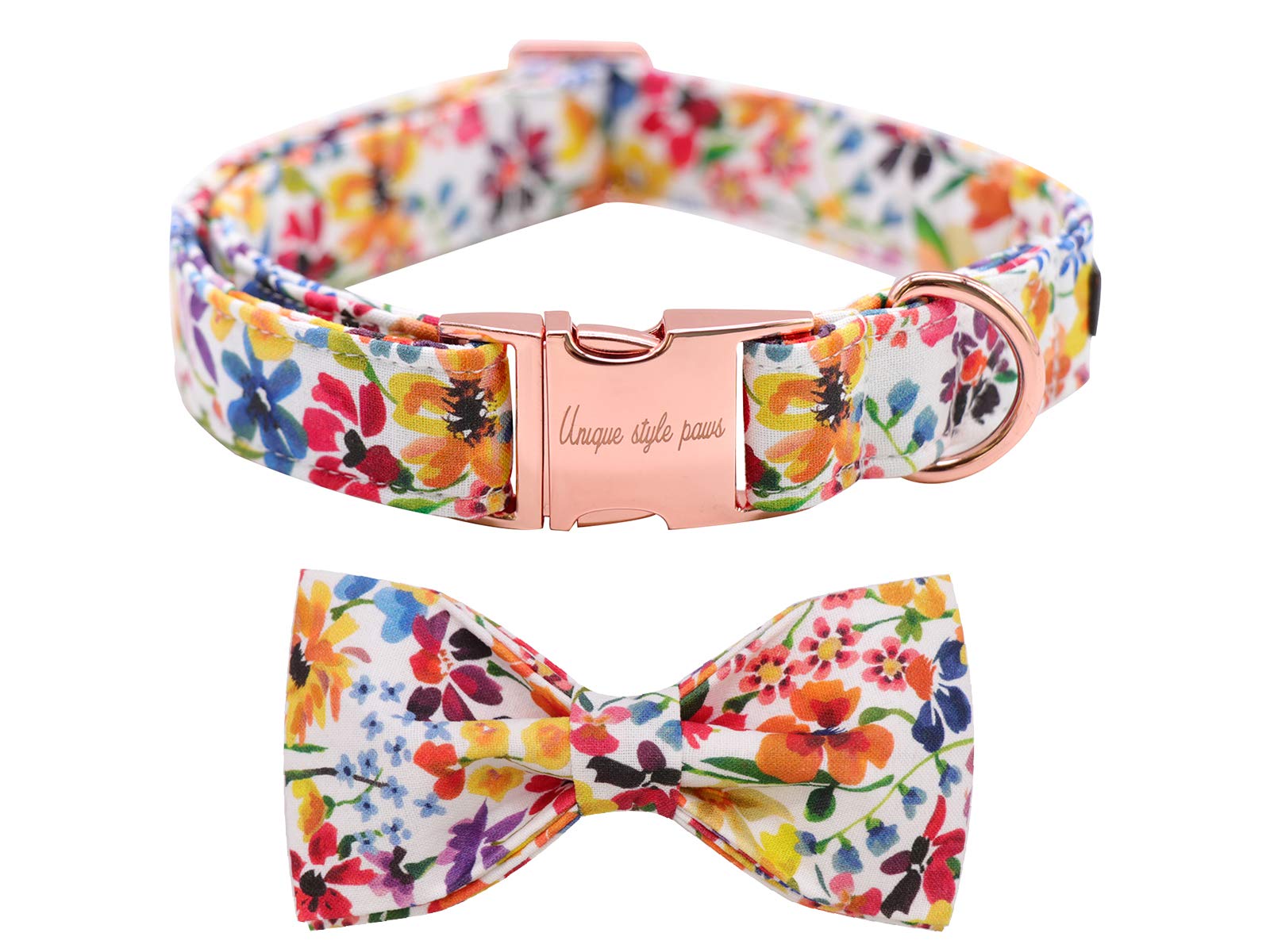Unique style paws Dog Collar with Removable Bow Tie, Dog Collars with Bow for Small Medium Large Dogs, Bow Tie Dog Collar Adjustable XXS-XL