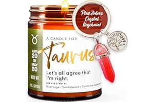 WAX & WIT Taurus Gifts for Women, Zodiac Gifts, Astrology Gifts for Women, Zodiac Candles, Taurus Candle, April Birthday Gifts, May Birthday Gifts for Women, Astrology Candle, Birthday Candle - 9oz