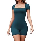 Betaven One Piece Short Jumpsuits for Women Athletic Workout Romper Sexy Hollow Sleeveless Yoga Bodycon
