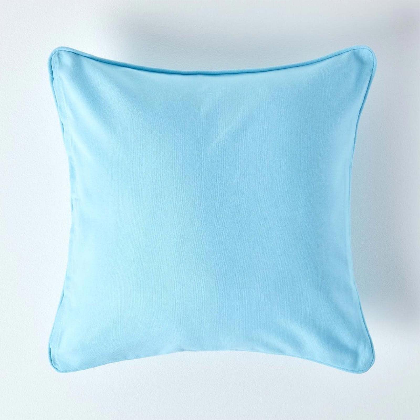 HOMESCAPES - 100% Cotton Plain Blue Cushion Cover- 45 x 45 cm Square - 18 x 18 Inches - Medium Cornflower Blue - Sofa Pillow Cushion Cover - Washable โ image 1