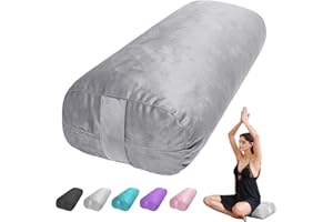 TokSay Yoga Bolster Pillow for Restorative & Yin Yoga - Meditation Pillow with Velvet Cover - Rectangular