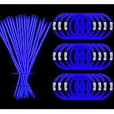 YOFOBU 300 PCS Blue Glow Sticks Bulk Glow in the Dark Bracelets and Necklaces 8" Glowsticks with Connectors Light Up Neon Party Favors for New Year Valentine's Day July 4th Wedding Gender Reveal