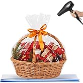 WIKDAY Shrink Wrap Bags for Gift Baskets 10 PCS 24x30 Inches Large Cellophane Bags Wrapping Plastic Clear Jumbo Basket Wrap Bags