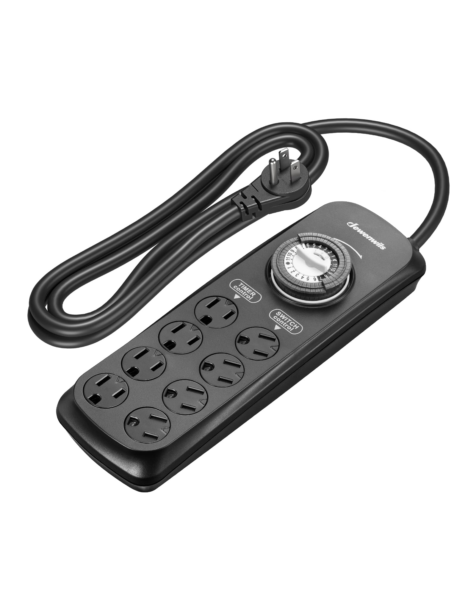 Photo 1 of DEWENWILS Mechanical Timer Power Strip with 8 Outlets, 6FT Power Cord & Flat Plug, Overload Protection Mechanical Timer, Outlet Timer Indoor for Tanks, Aquarium, Grow Lights, Reptile Light, UL Listed