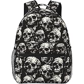 Turamurra Skull Backpack, Travel Backpacks Laptop Rucksack for Women, School Bookbag for Kids Girls Boys Teens, Cool Gothic Back Pack Accessories Bag for Work, Ideal Gifts for Goth Lovers
